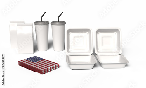 3D Illustration US Hamburger Menu