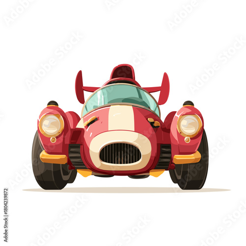 Stylized Orange Sports Car with Iconic Number 44 on a White Background