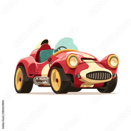 Stylized Orange Sports Car with Iconic Number 44 on a White Background