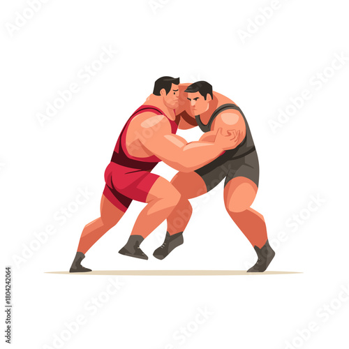 illustration of a man wrestling flat style vector illustration 