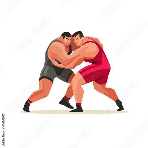 illustration of a man wrestling flat style vector illustration 