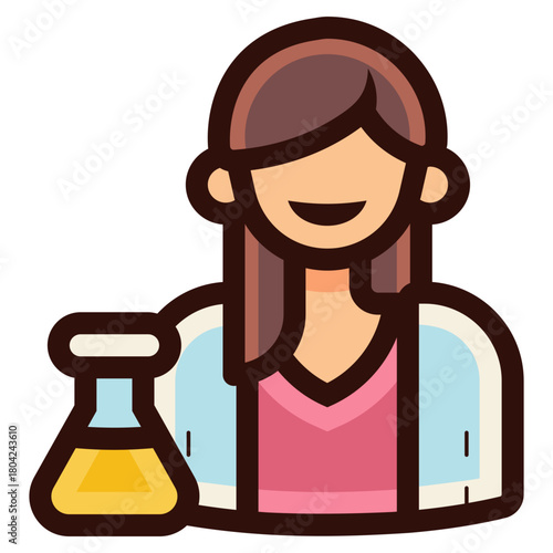female scientist icon illustration