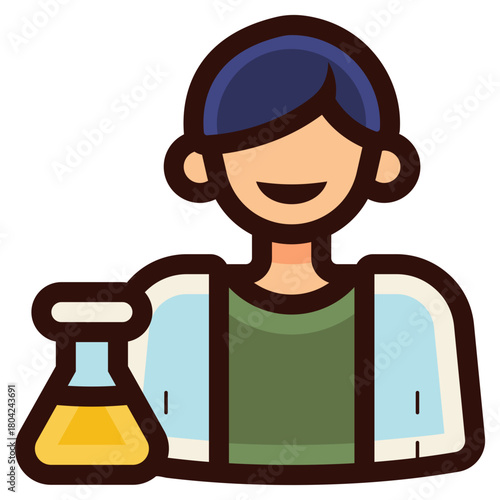 male scientist icon illustration