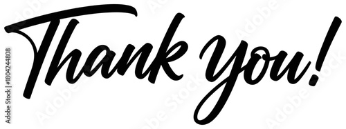 Elegant Thank You Script Message Isolated on White Background