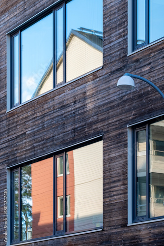 Wallpaper Mural Modern architecture and colorful housing shaping an urban block of contemporary design in sweden, stockholm, stora ursvik featuring residential facade contrast Torontodigital.ca