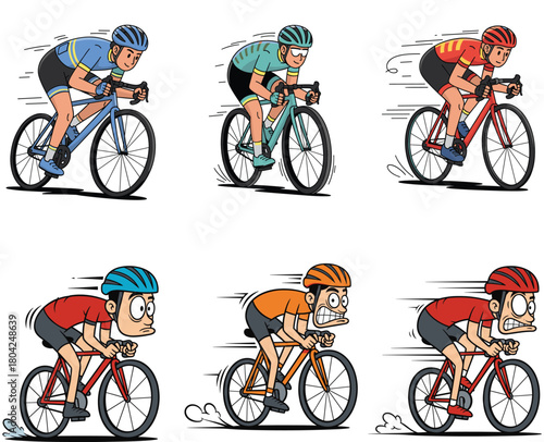 Cyclist speeding on a road bike