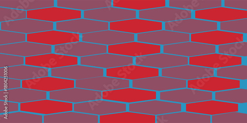 White 3d hexagonal technology vector abstract background. red bright energy flashes under hexagon in modern technology futuristic background vector illustration. White honeycomb texture grid.