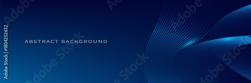 Abstract modern blue background with smooth lines. Dynamic waves. Vector illustration