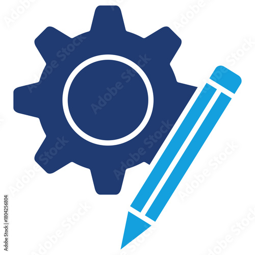 Customization Flat Blue Icon