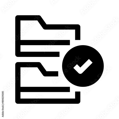 File Management Line Icon, Outline Symbol for Document Handling, Data Organization, Folder Control, Record Structuring, and Content Arrangement. Vector Sign Icon.