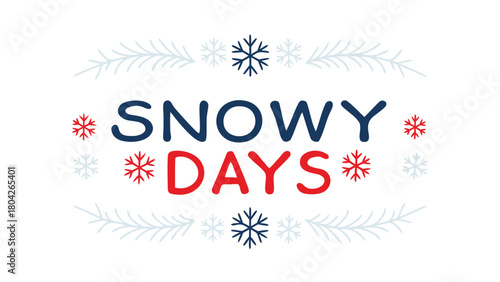 Bold modern typography design with a snowy winter theme featuring clean lines and a vibrant color palette for versatile graphic applications