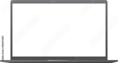 Laptop Mockup - Realistic Front View of Modern Notebook on Transparent Background