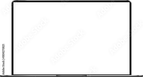 Modern Laptop Mockup — Realistic Front View Isolated on Transparent Background