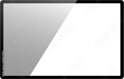 Tablet Mockup - Realistic Front View with Glossy Display on White Background