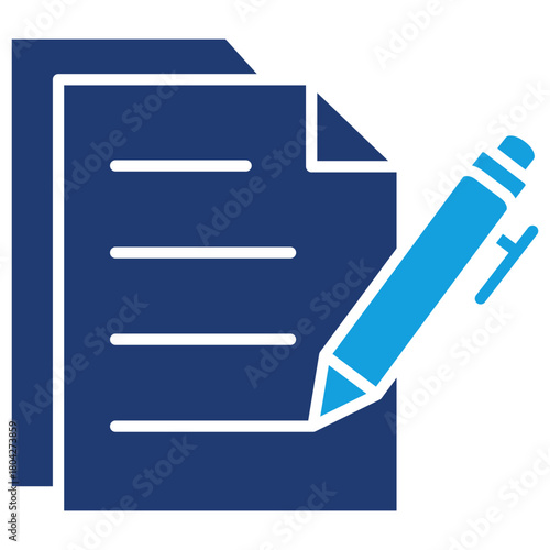 Document Flat Blue Icon