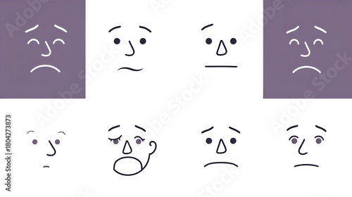 Expression line icons collection. Emotion, Mood, Feeling, Sentiment, Articulation, Communication, Dialogue vector and linear illustration. Vernacular,Language,Utterance outline signs set