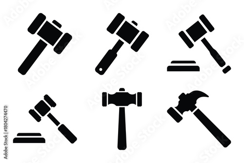 auction hammer Simple silhouette icon graphic