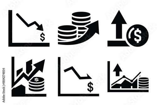 business income Simple silhouette icon graphic