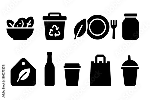 Dog silhouette icon set. Pet, dog breeds, wagging tails representation in silhouette.