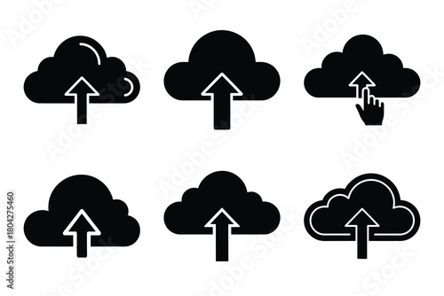 cloud upload Simple silhouette icon graphic