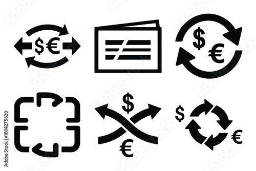 currency exchange Simple silhouette icon graphic