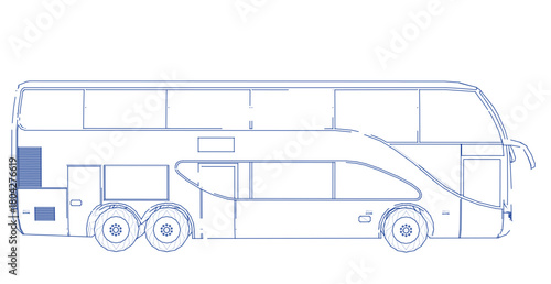bus sketch concept 3d illustration	
