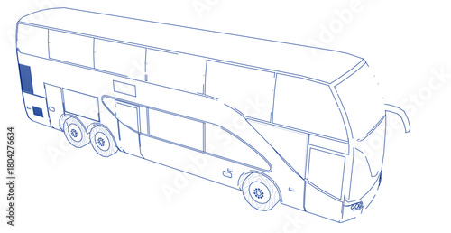 bus sketch concept 3d illustration	
