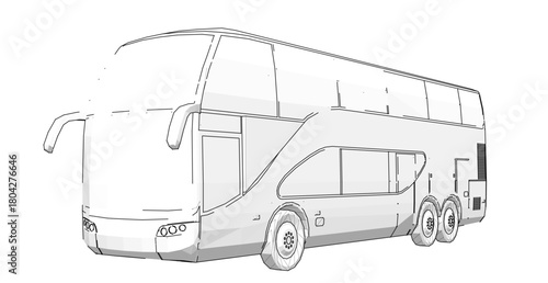 bus sketch concept 3d illustration	
