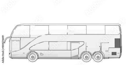 bus sketch concept 3d illustration	
