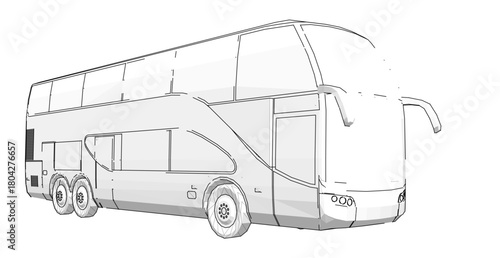 bus sketch concept 3d illustration	

