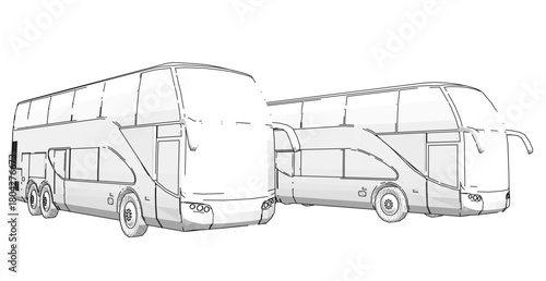 bus sketch concept 3d illustration	
