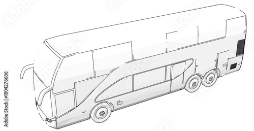 bus sketch concept 3d illustration	
