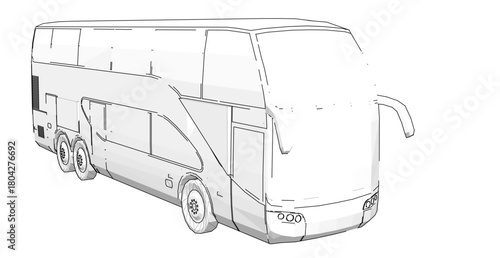 bus sketch concept 3d illustration	
