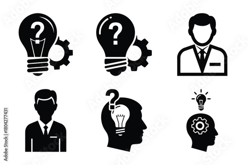 problem solving Simple silhouette icon graphic