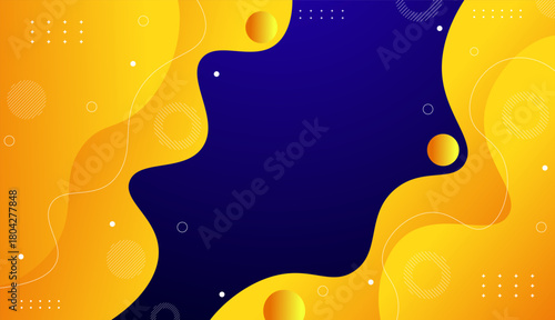 Purple and yellow abstract background with flowing soft wave shapes.