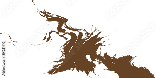 Tree silhouette vector illustration of a splashing chocolate milk drop design pattern