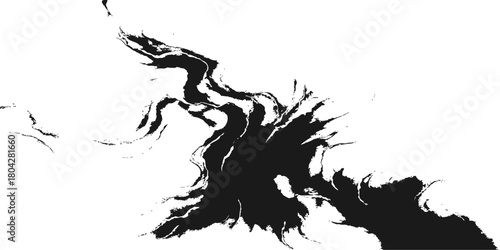 Black vector illustration of a detailed silhouette of a woman with wings on a map of Europe continent border design