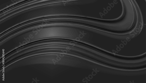 Luxurious dark charcoal silk or satin material with smooth, horizontal waves.
