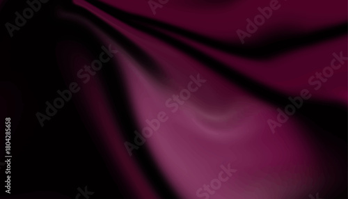 Abstract banner background with smooth, rippling curves in dark pink.
