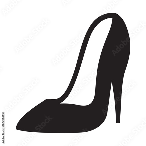 Black Silhouette of a High Heel Shoe stiletto footwear