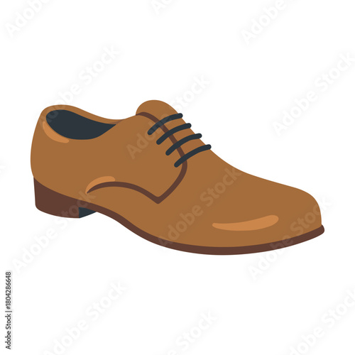Brown Leather Oxford Dress Shoe on White Background oxford shoe formal shoe