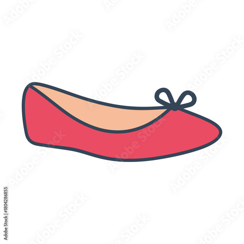 Red Ballet Flat Shoe with a Bow Detail footwear