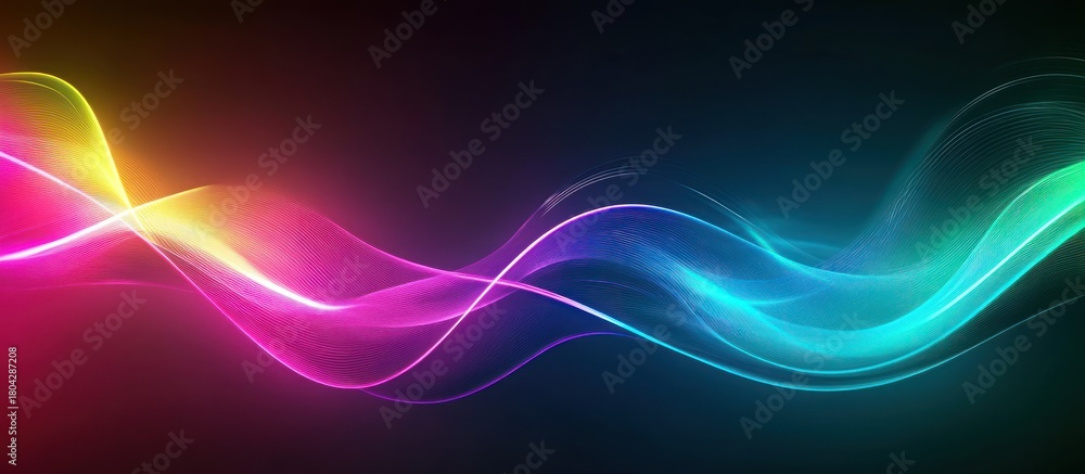 Naklejka premium Abstract colorful wavy lines graphic design.