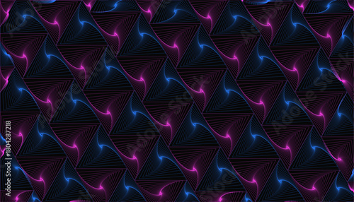 Abstract geometric tessellation wallpaper featuring vivid cyberpunk colors.