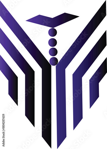 Abstract purple medical logo design isolated on transparent background modern healthcare symbol with geometric shapes and gradient effect for clinic or pharmaceutical company