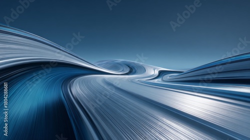 Blue sense of science and technology abstract road