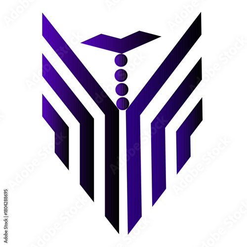 Abstract purple medical logo design isolated on transparent background modern healthcare symbol with geometric shapes and gradient effect for clinic or pharmaceutical company