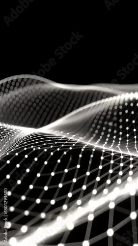 Dynamic wave pattern animated digital network technology background visualization background
