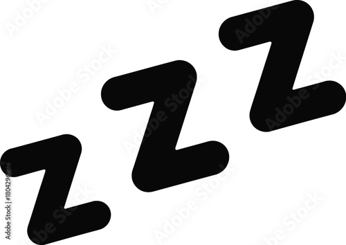 Three black zzz symbols arranged diagonally on white space