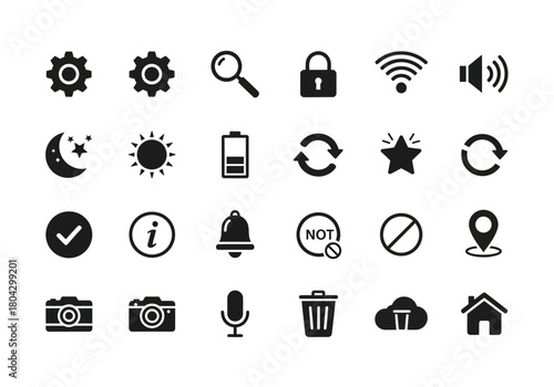 Essential UI UX glyph icon pack for web development and mobile applications, a versatile vector set npm296